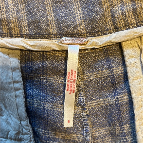 Free People Tegan plaid barrel pants trousers. Size 8. Worn once. - Picture 3 of 5